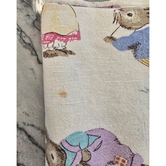 80s VTG Avon Home Fashions Cotton Flannel Bunny Rabbit Throw Blanket Easter - Picture 9 of 12
